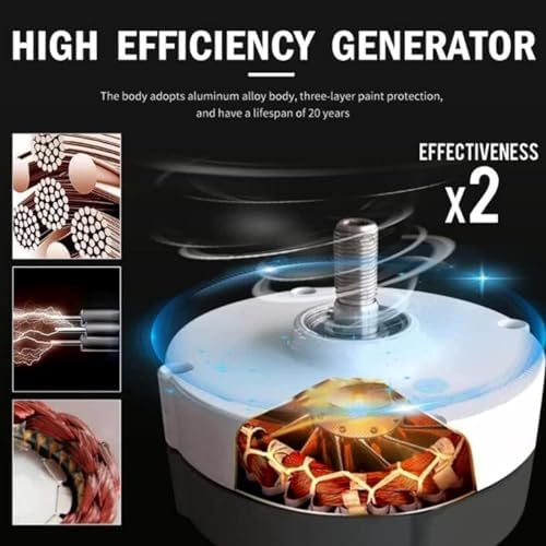 1000W Wind Turbine Generator - Gearless 3 Phase PM Alternator, Low RPM for Water Power, 12V/24V/48V/120V/220V AC, Eco-Friendly Renewable Energy Solution for Home and Off-Grid Use