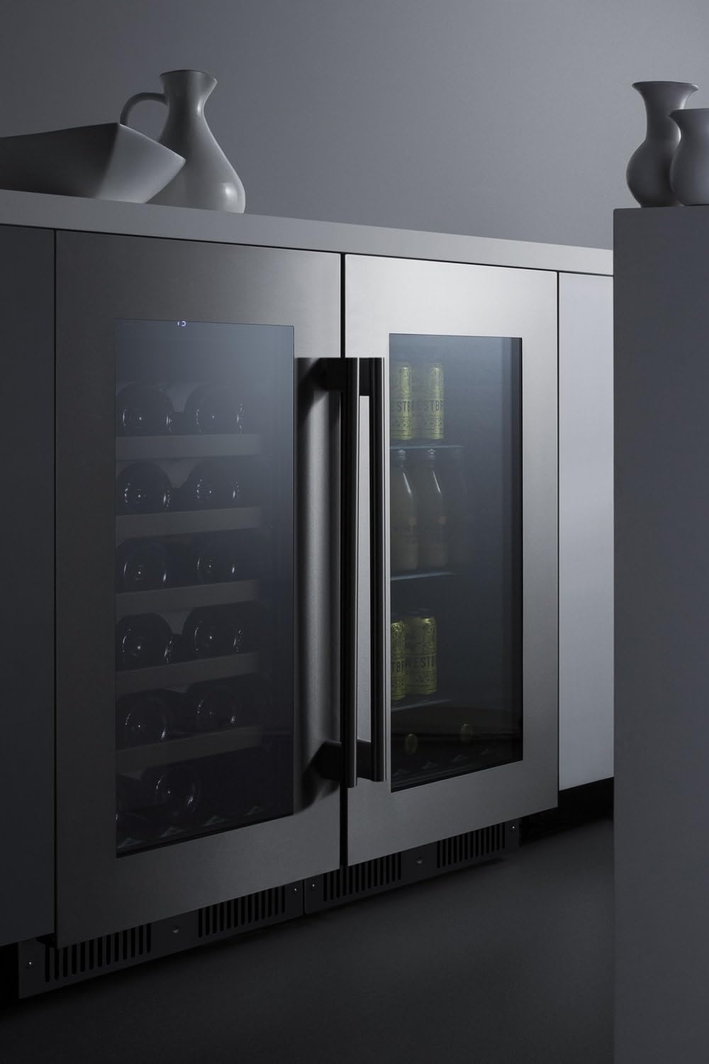 Summit 18' Wide Beverage Center, 3.2 cu.ft. Capacity, Stainless Steel & Glass- CL181WBV