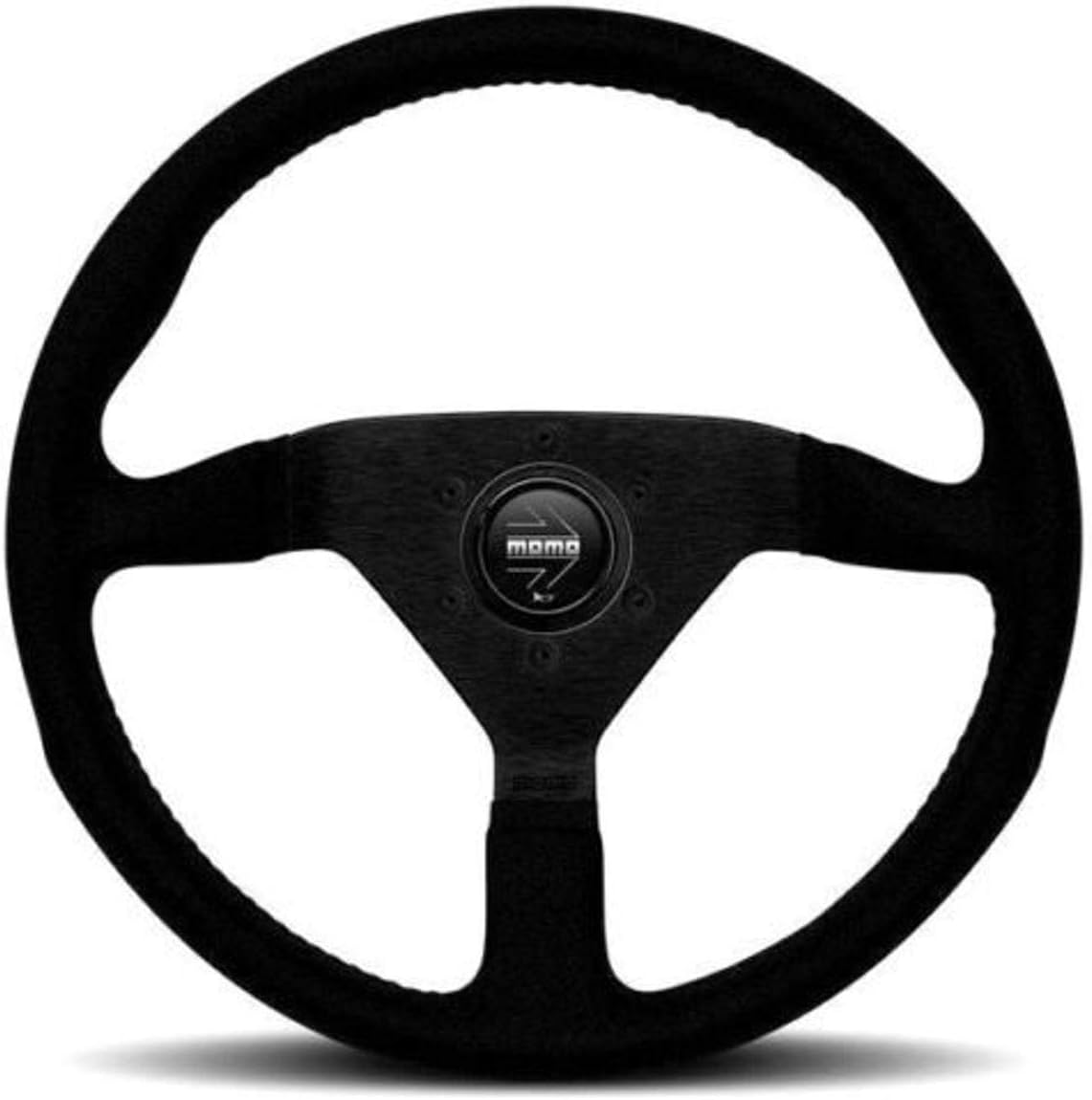 MOMO Motorsport Montecarlo Alcantara Street Steering Wheel Black Alcantara Grip, Brushed Anodized Spoke, BK Stitch 320mm