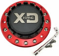 XD SERIES KMC XD137 FMJ Replacement Center Cap M1050RED (2 Piece - Satin Black Inner Cap Piece with Red Base)