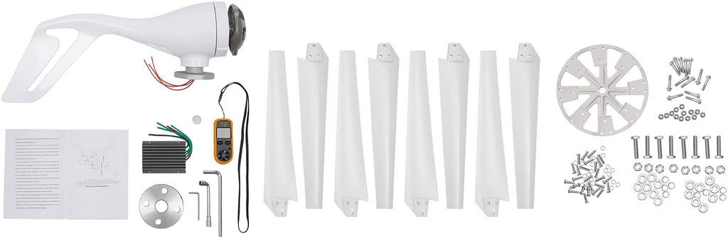Wind Turbine Generator Kit 12V 600W Wind Power Generator Kit with 8 Blades for Marine RV Home Windmill Generator System Vertical Axis Wind Turbines Motor with MPPT Controller