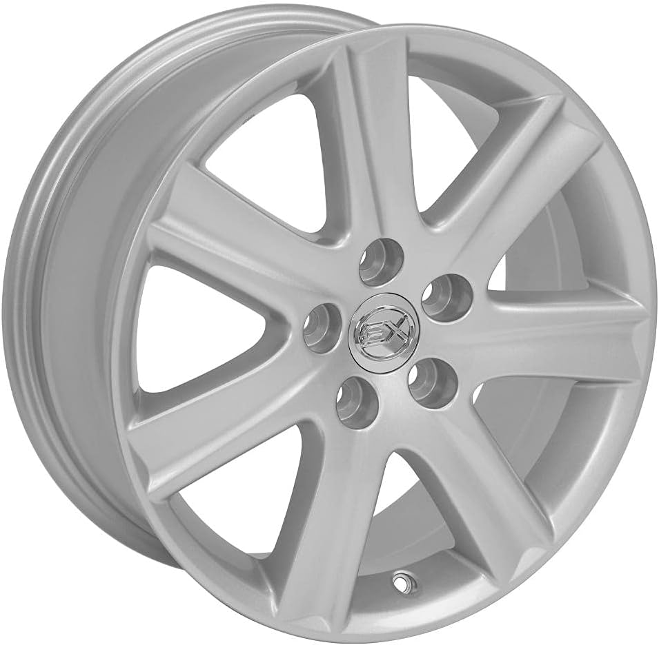 OE Wheels LX12 17 Inch Rim Fits ES 350 Style 5x114.3 17x7 Gloss Silver - Hollander 74190 (1)