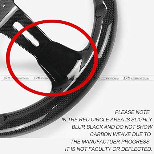 EPR Universal R Type Glossy Dry Carbon Steering Wheel (350mm Diameter, deep Around 60mm, 6 Bolts 70mm PCD (Same Fitment with MOMO, OMP & Sparco)