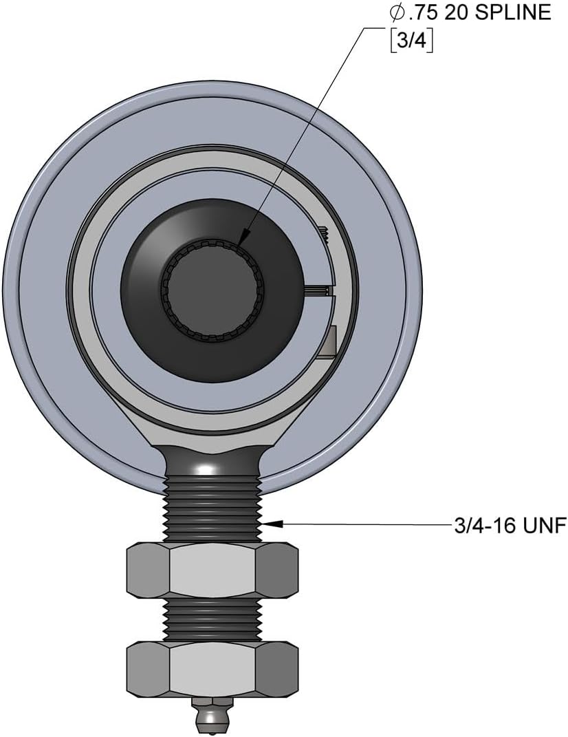 Collapsible Steering Column Adjustable 22.5 to 32 Inches with 3/4-20 Splined Output, Quick Release 3-Bolt Wheel Hub, Universal Heim Support Mount, In a Black Finish