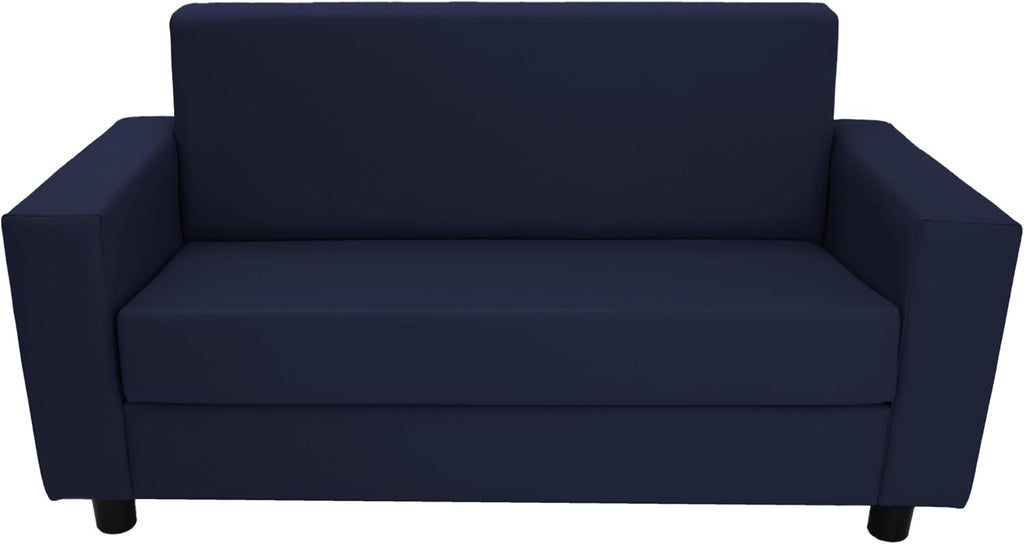 Factory Direct Partners SoftScape Inspired Playtime Classic Reading Sofa, Children's Commercial-Grade Upholstered Furniture for Home, Daycare, Preschool, Library Comfy Modern Design - Navy, 14473-NV