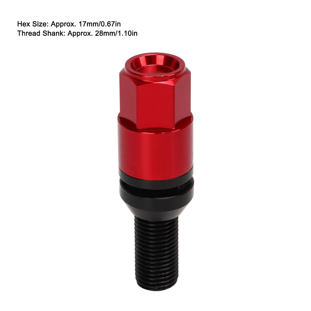 Brilluxa Wheel Bolts, M14x1.5 Lug Bolts Wheel Lug Screws 20PCS Cone Seat Tapered Red, Replacement Fastener Set for Aftermarket Alloy Wheels Car Tire Installation