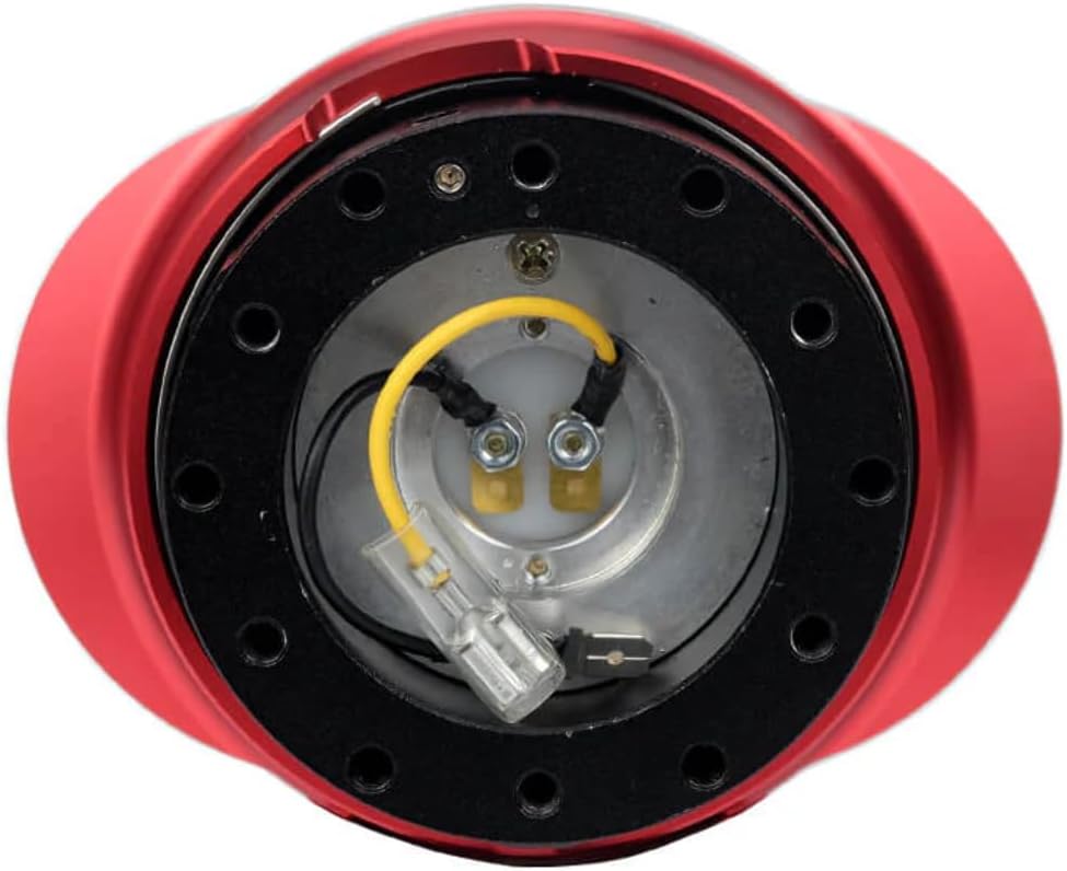 NRG Innovations NRG-SRK-220BK-RD GEN 2.2 Steering Wheel Quick Release Adapter, 6-Hole & 6x70 and 6x74mm Bolt Patterns Black Body/Shinny Red Oval Ring