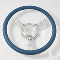 15.5' Billet Steering Wheel Full Wrap with Horn Button-Blue