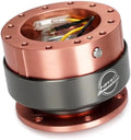 NRG Innovations Gen 2.0 Steering Wheel Quick Release Adapter 6-HOLE with Mounting Bolts, Quick Release - Rose Blush Body/Titanium Chrome Ring, NRG-SRK-200RB