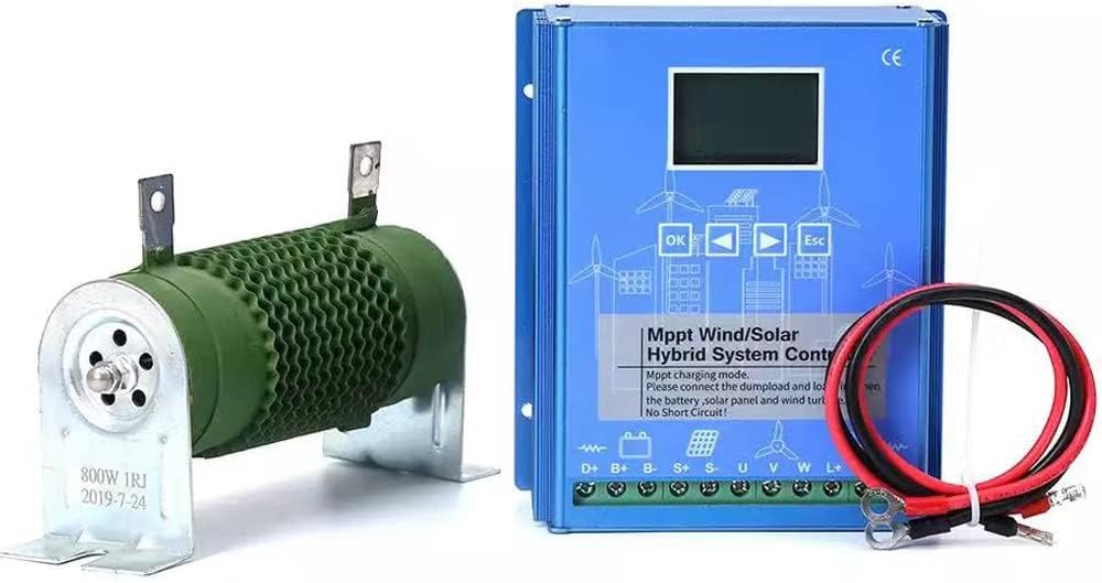 1600W Wind Solar Hybrid System MPPT Charge Controller with Dump Load 1000w Wind Turbine Generator 600W Solar Panel 12V 24V Auto Regulator
