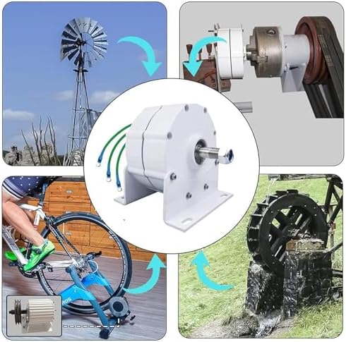 1000W Wind Turbine Generator - Gearless 3 Phase PM Alternator, Low RPM for Water Power, 12V/24V/48V/120V/220V AC, Eco-Friendly Renewable Energy Solution for Home and Off-Grid Use