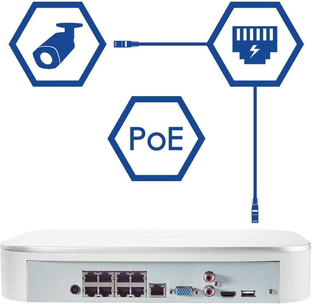 Lorex 4K Security Camera System Ultra HD IP 8-Channel 2TB NVR System with 8 POE Smart Deterrence 4K 8MP Indoor/Outdoor IP Cameras (Renewed)