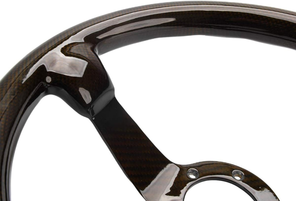 Carbon Fiber Racing Quick Release Steering Wheel 14'' inch 350mm Diameter 6 Bolts