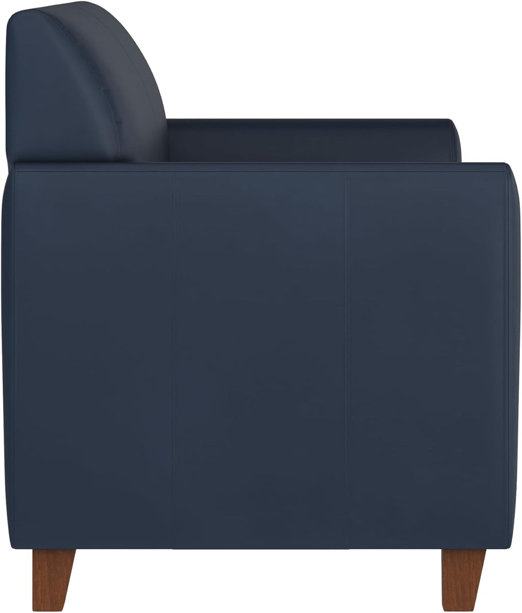 Flash Furniture Hercules Diplomat Series LeatherSoft Upholstered Loveseat, Modern Small Sofa for Living Room or Office, Navy