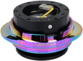 NRG Innovations NRG-SRK-220BK-MC GEN 2.2 Steering Wheel Quick Release Adapter, 6-Hole & 6x70 and 6x74mm Bolt Patterns Black Body/Shinny Multicolor Oval Ring