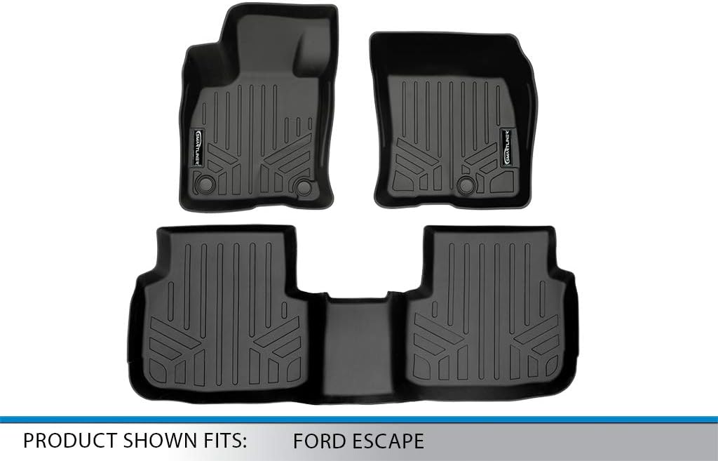 Smartliner All Weather Custom Fit Floor Mats 2 Row Liner Set Compatible with 2020-2025 Ford Escape