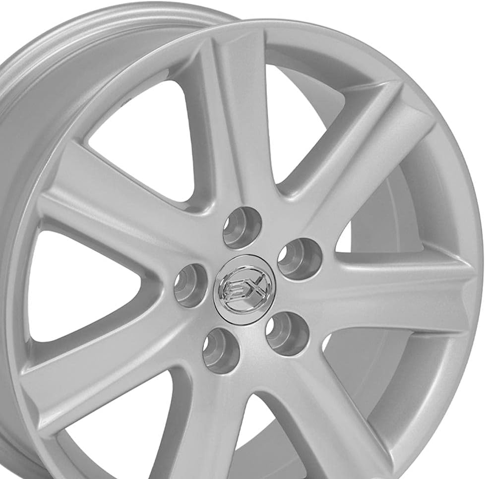 OE Wheels LX12 17 Inch Rim Fits ES 350 Style 5x114.3 17x7 Gloss Silver - Hollander 74190 (1)