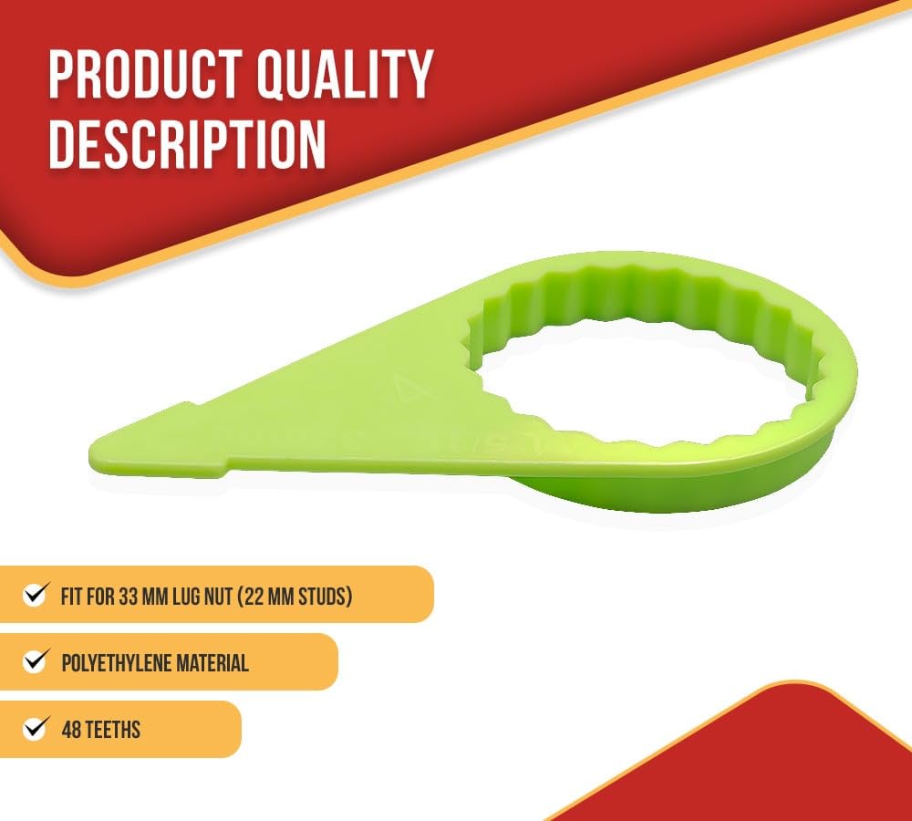 Mytee Products 400 Pcs Loose Wheel Lug Nut Indicator for 33MM Nuts - High Visibility Green 22mm Pointed Studs - Wheel Check Indicators for Commercial Trucks, Enclosed Trailers, Semi