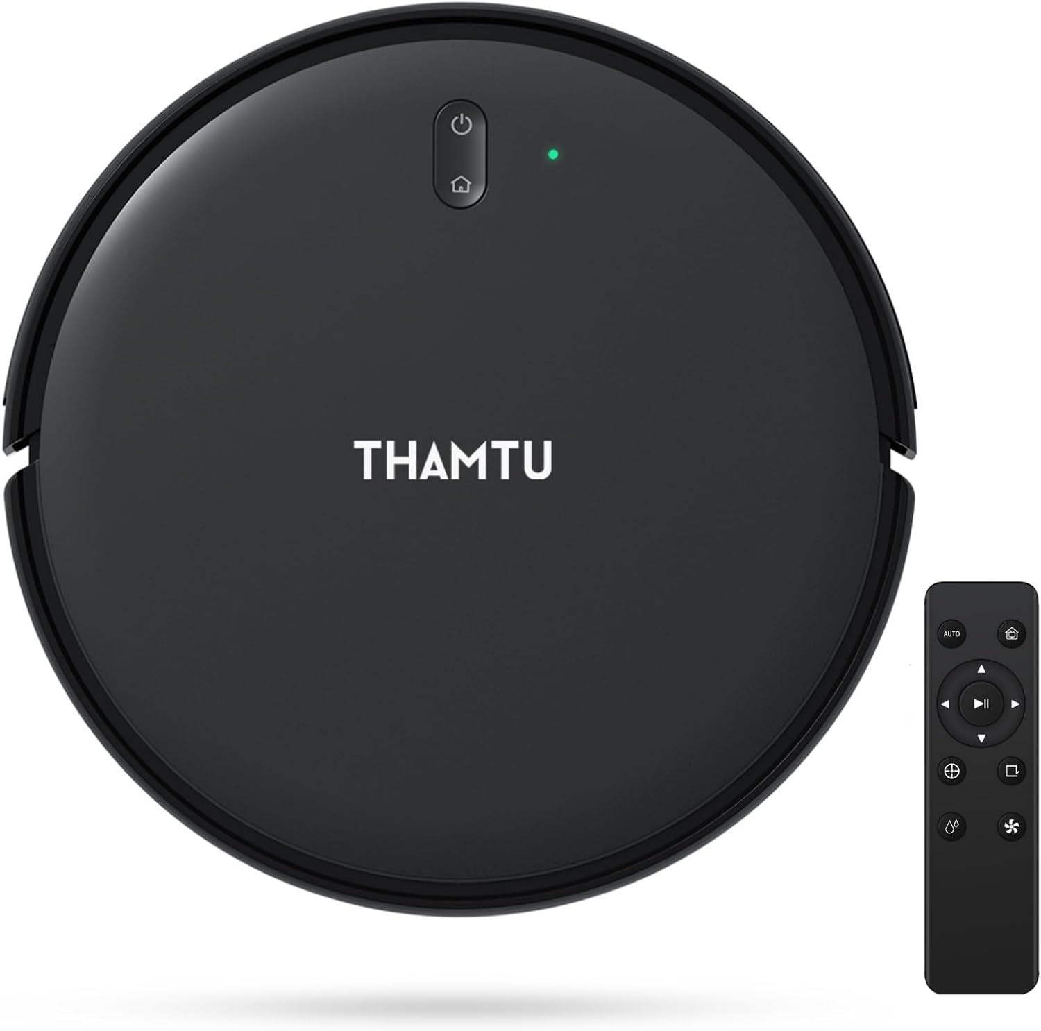 Robot Vacuum Cleaner, Super Thin, Powerful Suction Vacuum Robot, Self-Charging Robotic Vacuum Cleaner, Cleans Hard Floors to Low-Pile Carpets, Black