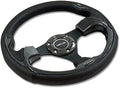 Auto Dynasty NRG RST-001CBL Pilota Series 320mm Sport Leather Steering Wheel Carbin Fiber Look Inserts