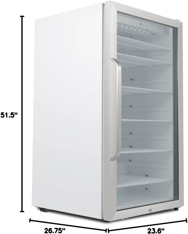 Whynter CBM-1060XLWa White Freestanding 10.6 cu. ft. Stainless Steel Commercial Beverage Merchandiser with Superlit Door and Lock