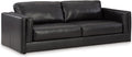 Signature Design by Ashley Amiata Modern Leather Match Sofa with Non-skid Legs, Black