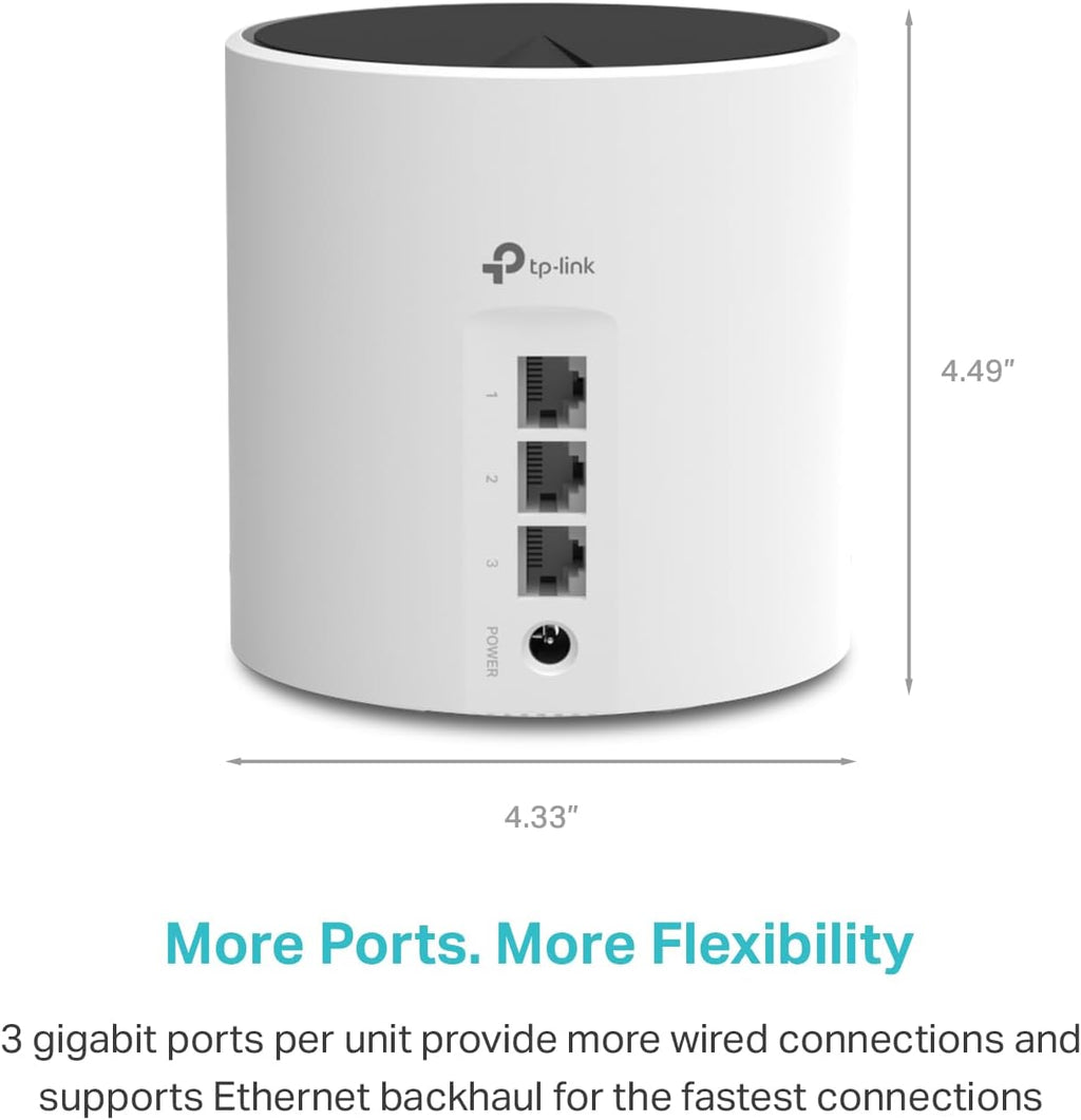 TP-Link Deco X55 AX3000 WiFi 6 Mesh System - Covers up to 4500 Sq.Ft, Replaces Wireless Router and Extender, 3 Gigabit Ports per Unit, Supports Ethernet Backhaul, Deco X55(2-Pack)