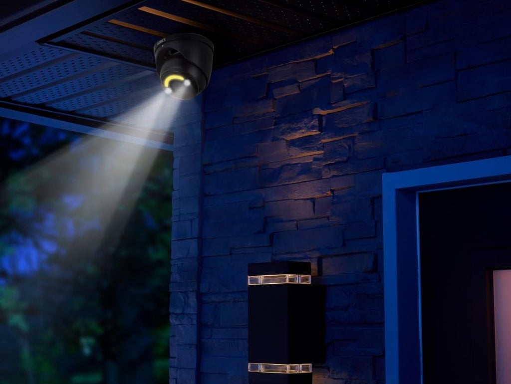 Lorex 4K 8MP IP Wired Metal Dome Outdoor/Indoor Security Camera - Smart Security Lighting, Smart Motion Detection, Deterrence Siren, Color Night Vision Booster, 2-Way Talk, IP67 Weatherproof (Black)