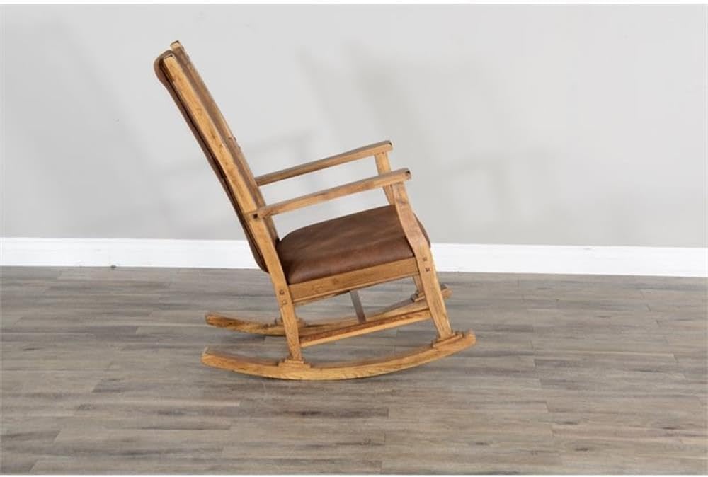 Sunny Designs Sedona Farmhouse Mindi Wood Rocking Chair in Rustic Oak