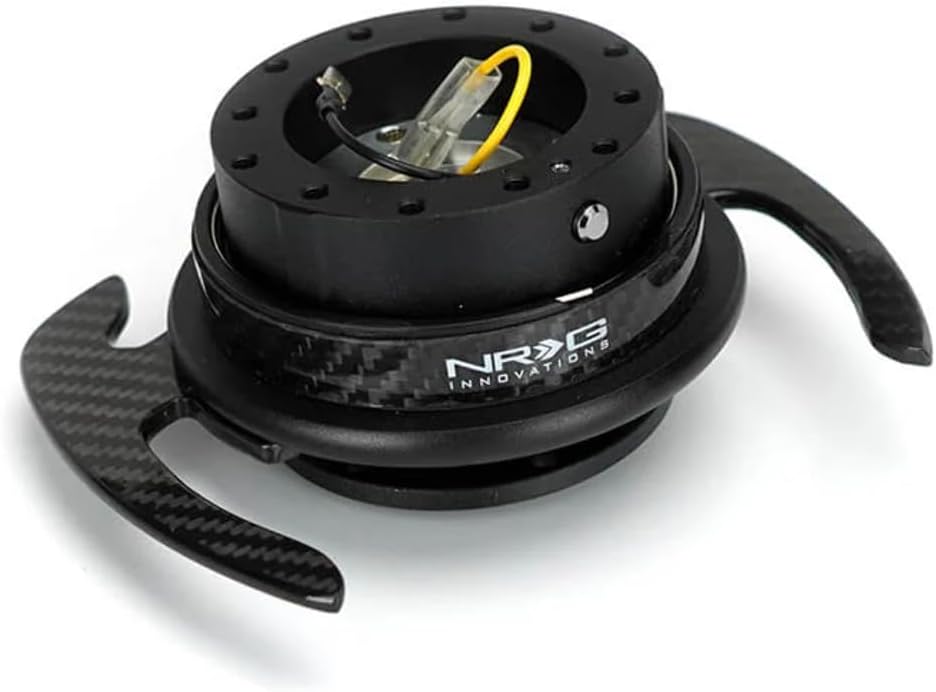 NRG Innovations SRK-700CF-1 Gen 4.0 Carbon Fiber Steering Wheel Quick Release Adapter with Bolts & Allen Key,6 X 70mm / 6 x 74mm Bolt Pattern