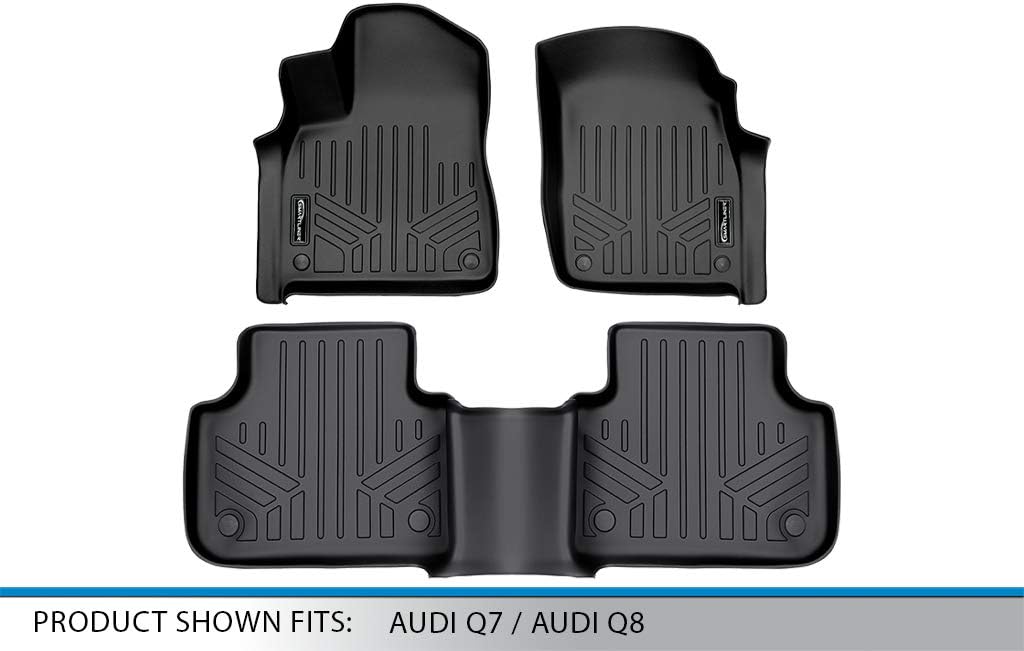 MAXLINER Custom Fit Floor Mats 2 Row Liner Set Compatible with 2017-2025 Audi Q7 / SQ7