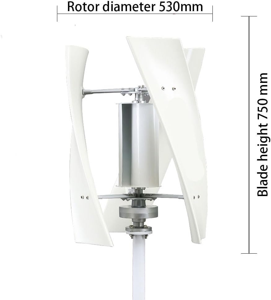 1000W Small Wind Generator Turbines Kit 3 Blades Generator Power Turbines Kit 12V/24V/48Vwith Controller for Marine Home Charging(White)