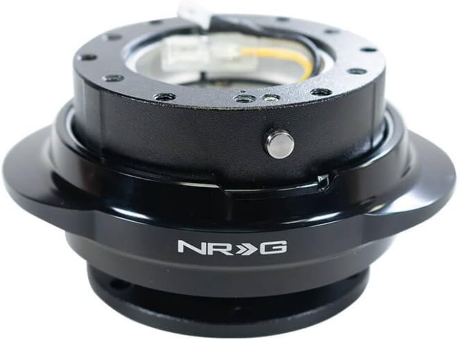 NRG Innovations NRG-SRK-220BK GEN 2.2 Steering Wheel Quick Release Adapter, 6-Hole & 6x70 and 6x74mm Bolt Patterns Black Body/Shinny Black Oval Ring