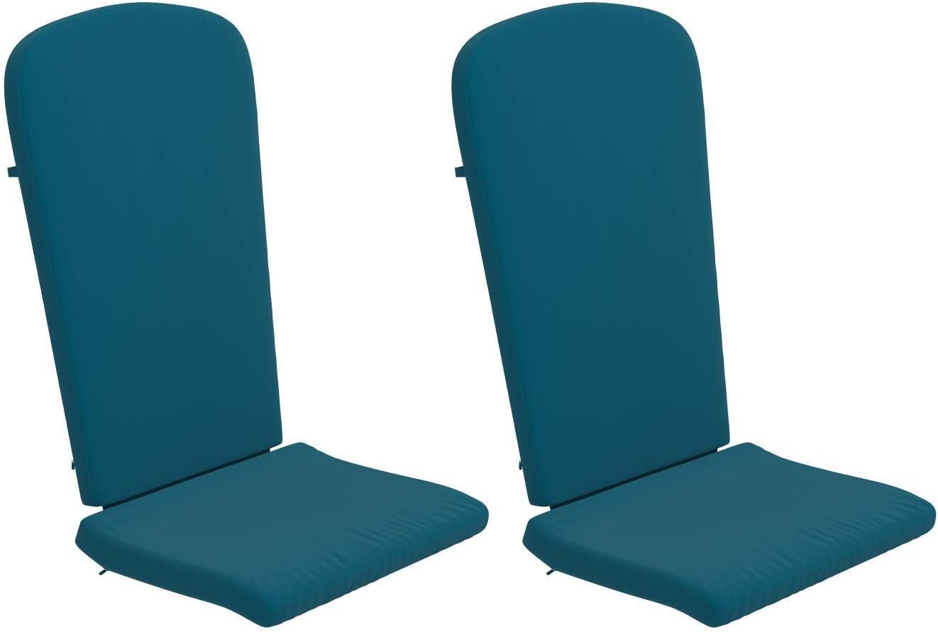 Flash Furniture Charlestown Set of 2 Adirondack Chair Cushions - Teal Fabric Cushions - 2' Thick Padding - Indoor/Outdoor - Patio Chair Replacement Cushions