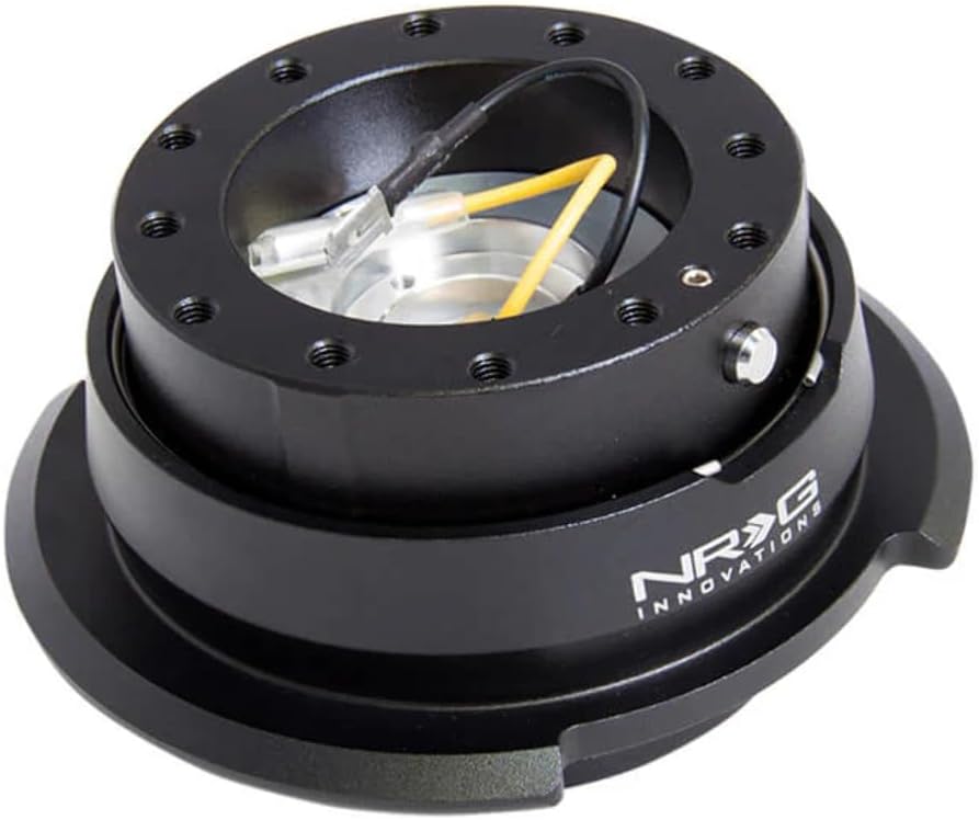 NRG Innovations NRG-SRK-280BK-CG GEN 2.8 Steering Wheel Quick Release Adapter, 6-Hole & 6x70 and 6x74mm Bolt Patterns Black/Chrome Gold Ring
