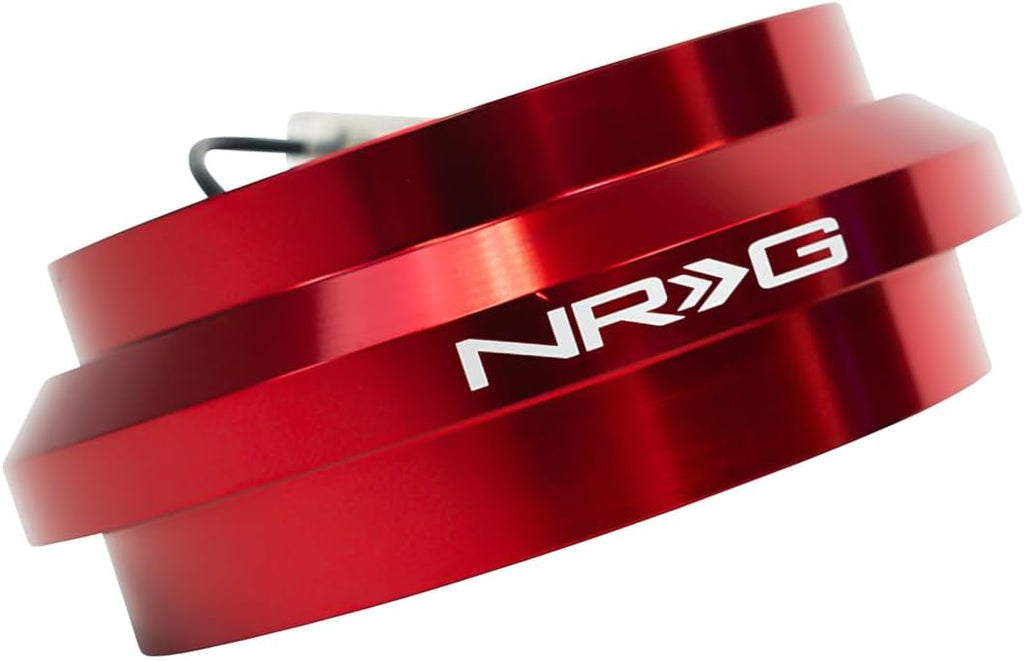 NRG Innovations Racing Style Steering Wheel Short Hub, Lockable Aluminum Steering Shaft, 6x70mm Bolt Pattern Quick Release Adapter Unit, Compatible For 86-99 Honda/Acura, Red, NRG-SRK-190H-RD