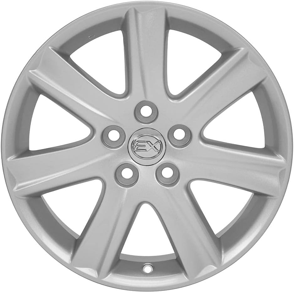 OE Wheels LX12 17 Inch Rim Fits ES 350 Style 5x114.3 17x7 Gloss Silver - Hollander 74190 (1)