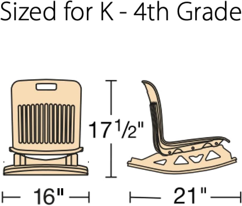 Virco ANFLROCK15 Analogy Floor Rocker Chair 15' Shell for Students Kindergarten - 4th Grade, Comfortable Rocking Seating Option for Schools and Classrooms - Navy (5 Chairs)