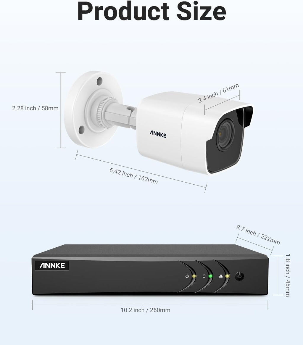 ANNKE Security Camera System, 8CH 5MP Lite 5-in-1 Hybrid DVR, 8X 5MP IP67 Weatherproof CCTV Cameras, 100ft Night Vision with 2.8mm Lens for Home Surveillance, Easy Remote Access, 2TB Hard Drive