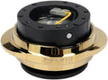 NRG Innovations NRG-SRK-220BK-CG GEN 2.2 Steering Wheel Quick Release Adapter, 6-Hole & 6x70 and 6x74mm Bolt Patterns Black Body/Shinny Chrome Gold Oval Ring