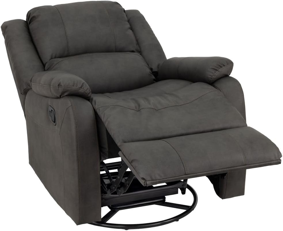 RecPro Charles Collection | 30' Swivel Glider RV Recliner | RV Living Room (Slideout) Chair | RV Furniture | Glider Chair (Gunmetal, 1-Pack)