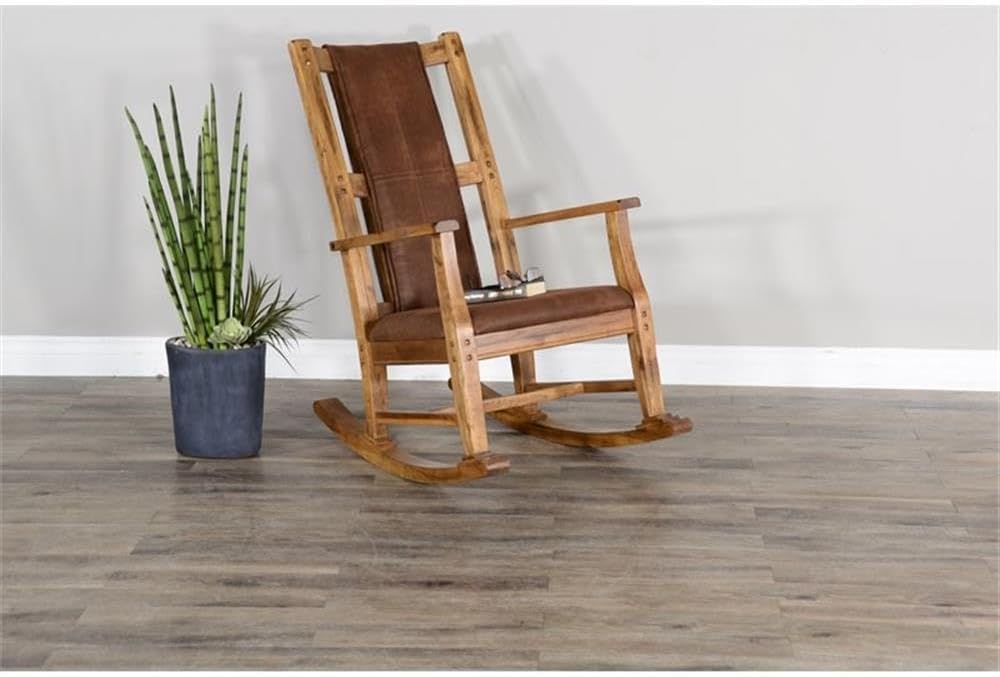 Sunny Designs Sedona Farmhouse Mindi Wood Rocking Chair in Rustic Oak