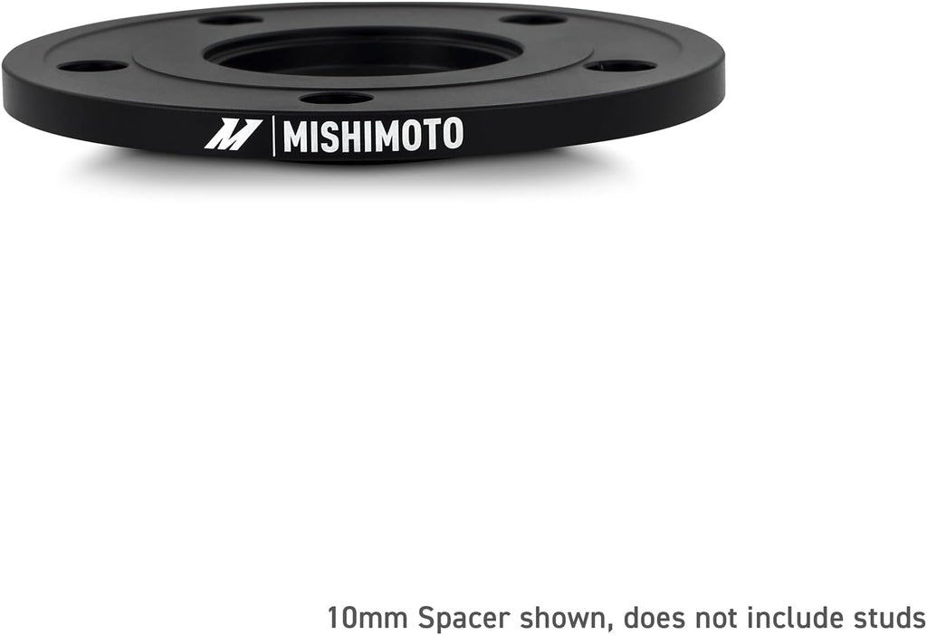 Mishimoto Wheel Spacers 5x120, 64.1mm Center Bore, M14 X 1.5, 10mm Thick, Black