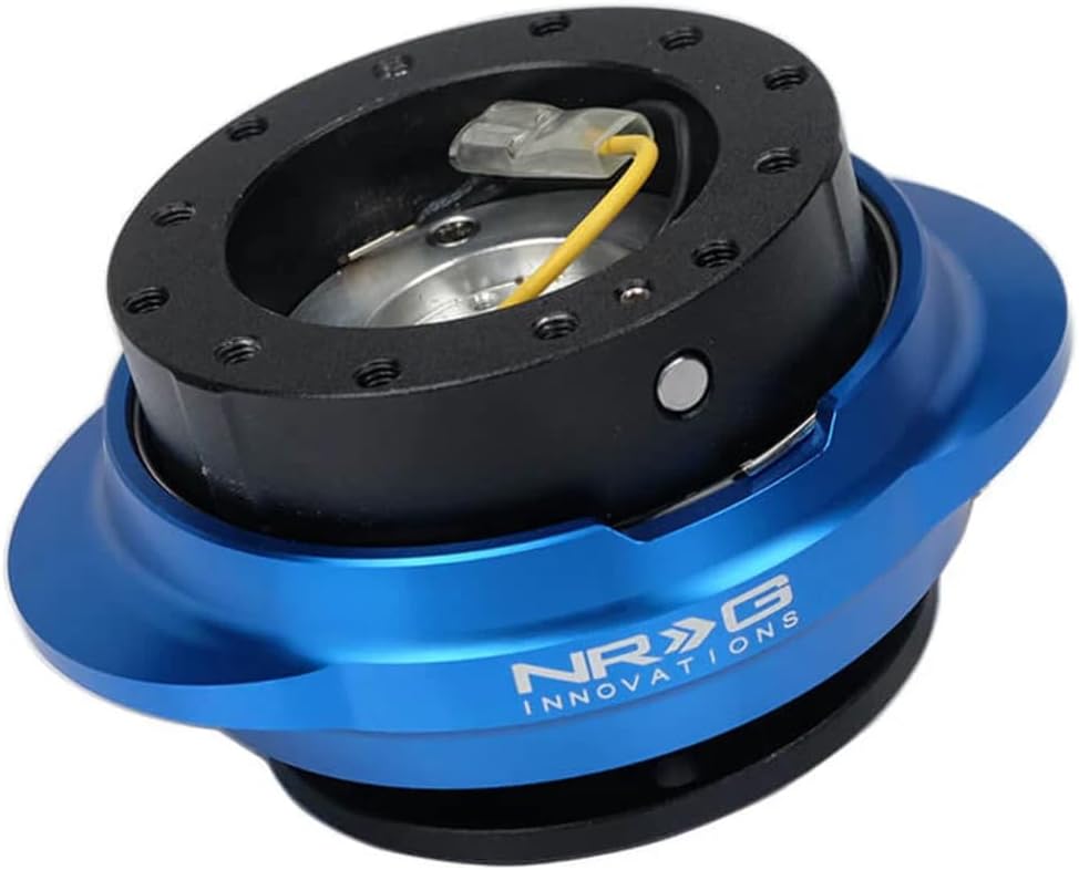 NRG Innovations NRG-SRK-220BK-BL GEN 2.2 Steering Wheel Quick Release Adapter, 6-Hole & 6x70 and 6x74mm Bolt Patterns Black Body/Shinny Blue Oval Ring