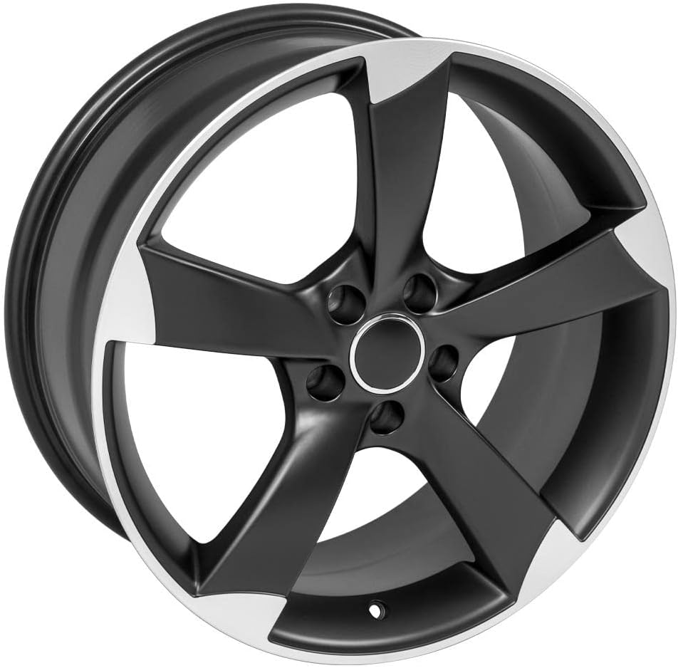OE Wheels AU29 19 Inch Rim Fits S4 Style 5x112 19x8.5 Satin Black Machined - Hollander 58867 (1)