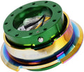 NRG Innovations NRG-SRK-280GN-MC GEN 2.8 Steering Wheel Quick Release Adapter, 6-Hole & 6x70 and 6x74mm Bolt Patterns Green Body/Neo Chrome Ring