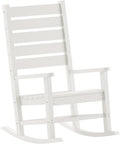 Flash Furniture Manchester Commercial Grade Outdoor Rocking Chair, All-Weather HDPE Indoor/Outdoor Rocker, Set of 2, White