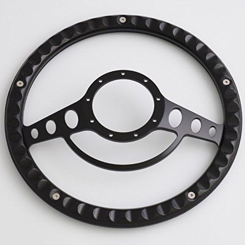 14'' Billet Half Wrap 9 Bolts Steering Wheel with 2'' Dish and Horn Button(Light Grey)