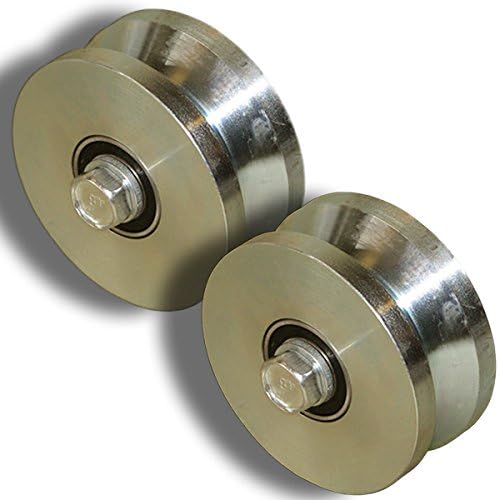 4' Elite V Groove Wheel Gold Zinc Pairs 3000 lbs Capacity Rolling Sliding Gate
