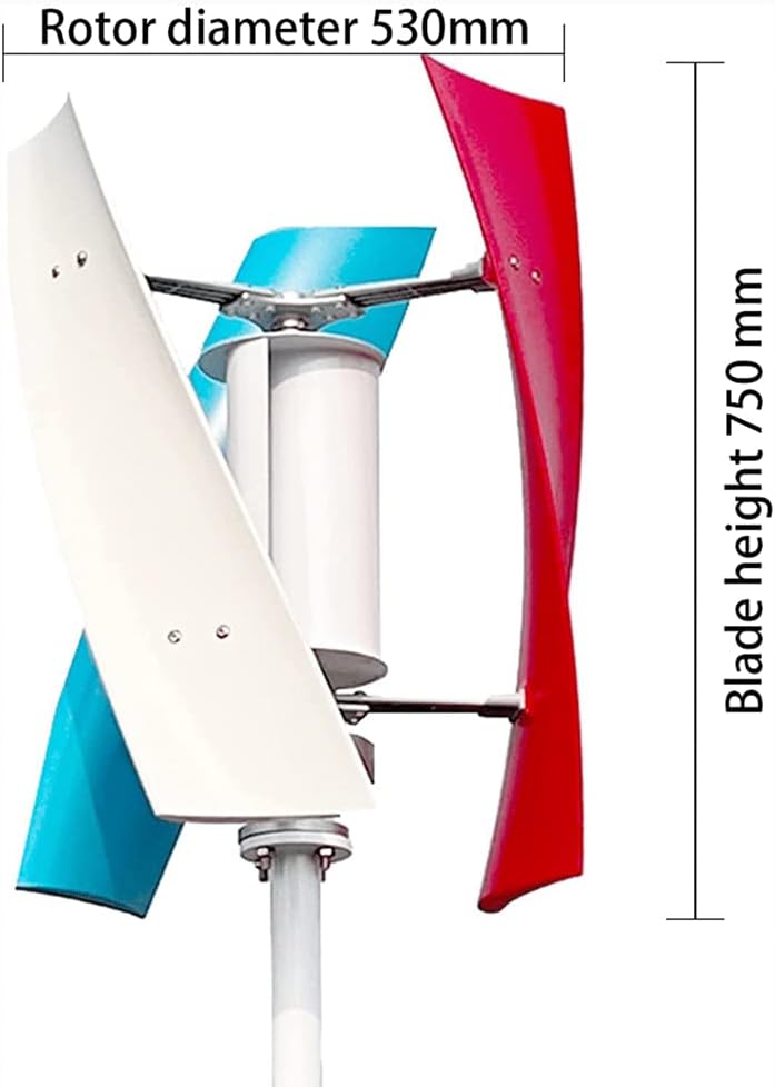1000W Free Energy Generator, 12V 24V Vertical Wind Turbine Generator, Home Windmill with Controller